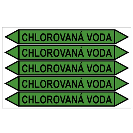 Značení potrubí, chlorovaná voda